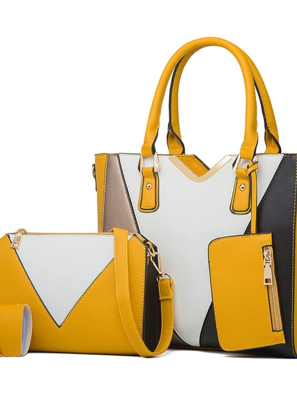 Women Handbags Fashion Colour Block Shoulder Bag Large Tote Bags Crossbody Bag C